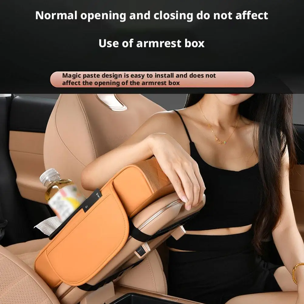 Height Boost Car Armrest Cushion Cover Center Console Pad With 2 Cup Holders All-season Auto Armrest Pillow Protector