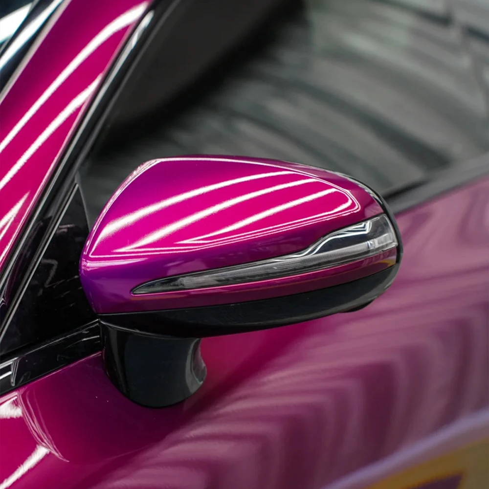 1.52*18M PET Liner Wrapping Stickers Super Glossy Metallic Tower Red Purple Car Vinyl Wrap Film