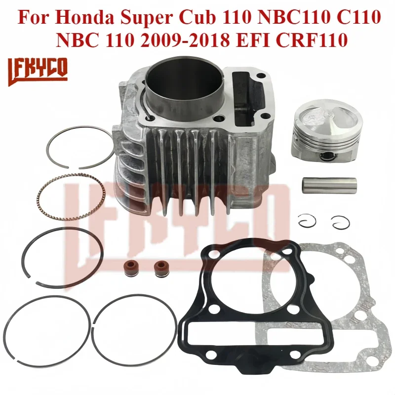 

Motorcycle Cylinder Kit 55mm Piston Ring Gasket Kit for Honda Super Cub 110 NBC110 C110 NBC 110 2009-2018 EFI CRF110 Engine Part