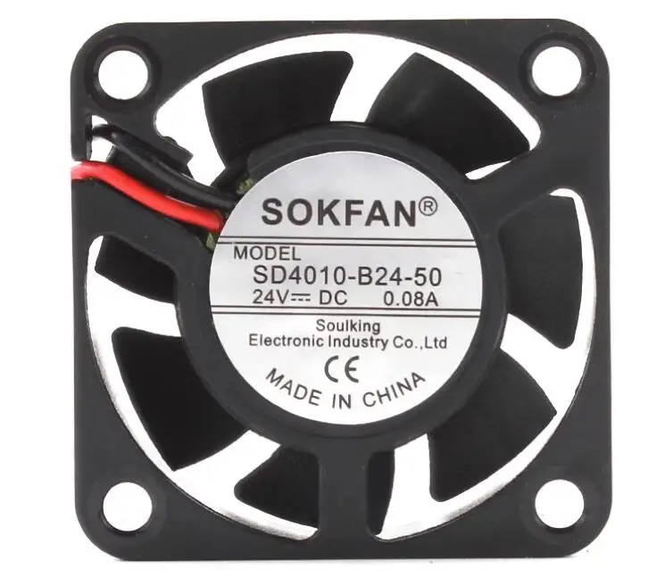 

SOKFAN SD4010-B24-50 DC 24V 0.08A 40x40x10mm 2-Wire Server Cooling Fan