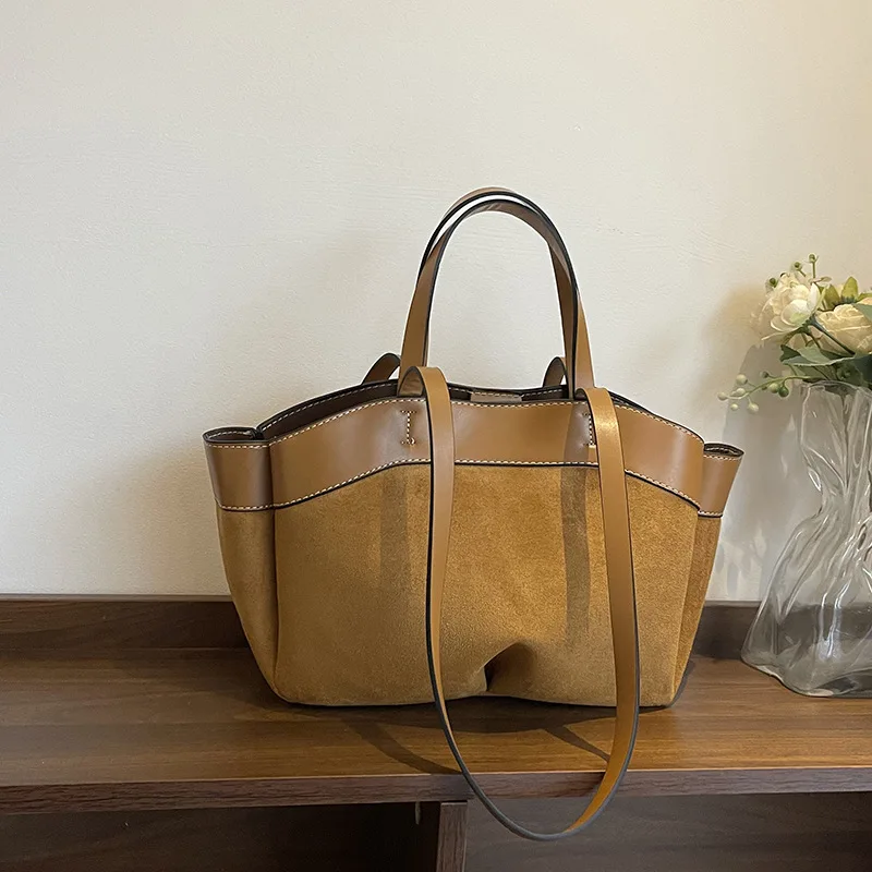 

2025 Autumn Women's Bucket Bag, Genuine Leather Multi-way Shoulder Crossbody Purse, Vintage Minimalist Tote for Work Commute