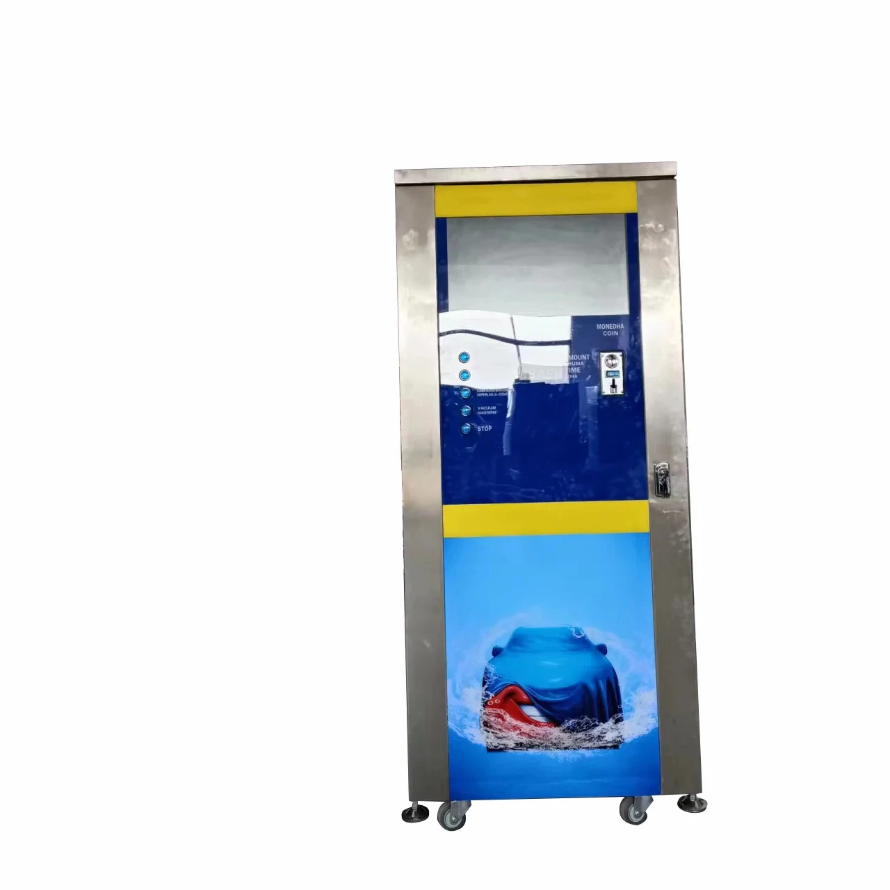 LCD advertising screen multi function coin-operated self service car wash machine/steam car wash machine