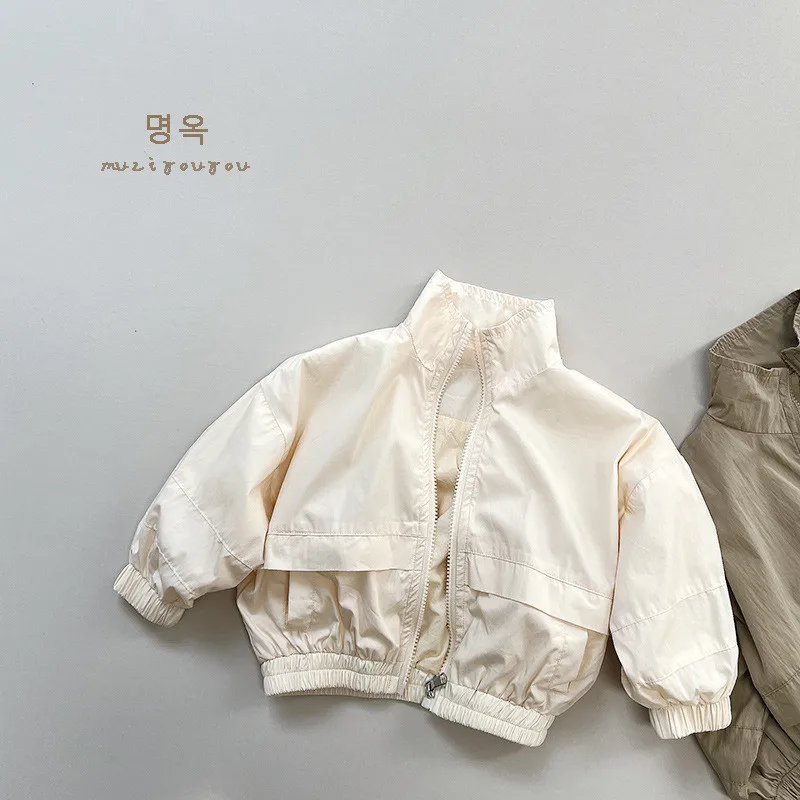 

Spring and Autumn Children's Casual Jacket Fashion New Style for Boys and Girls Zipper Collar Coat