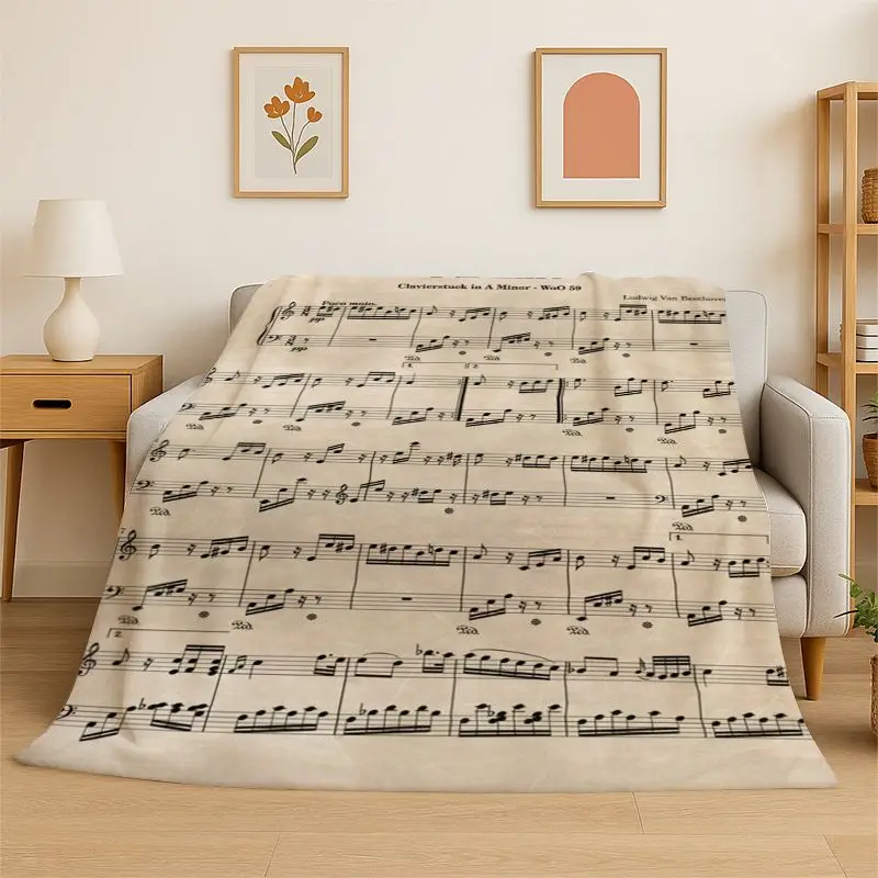 Music Theory Chart Piano Guitar Chords Flannel Blanket Soft Throw Blanket for Bedroom Living Room Bed Travel Camping Picnic Nap