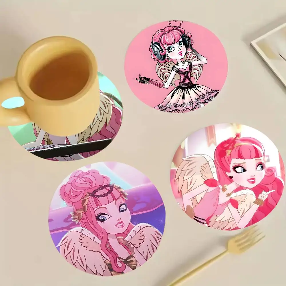 C A Cupid Ever After High Wooden Cup Mat Cappuccino Vodka Juice Water Coaster for Flower Shop