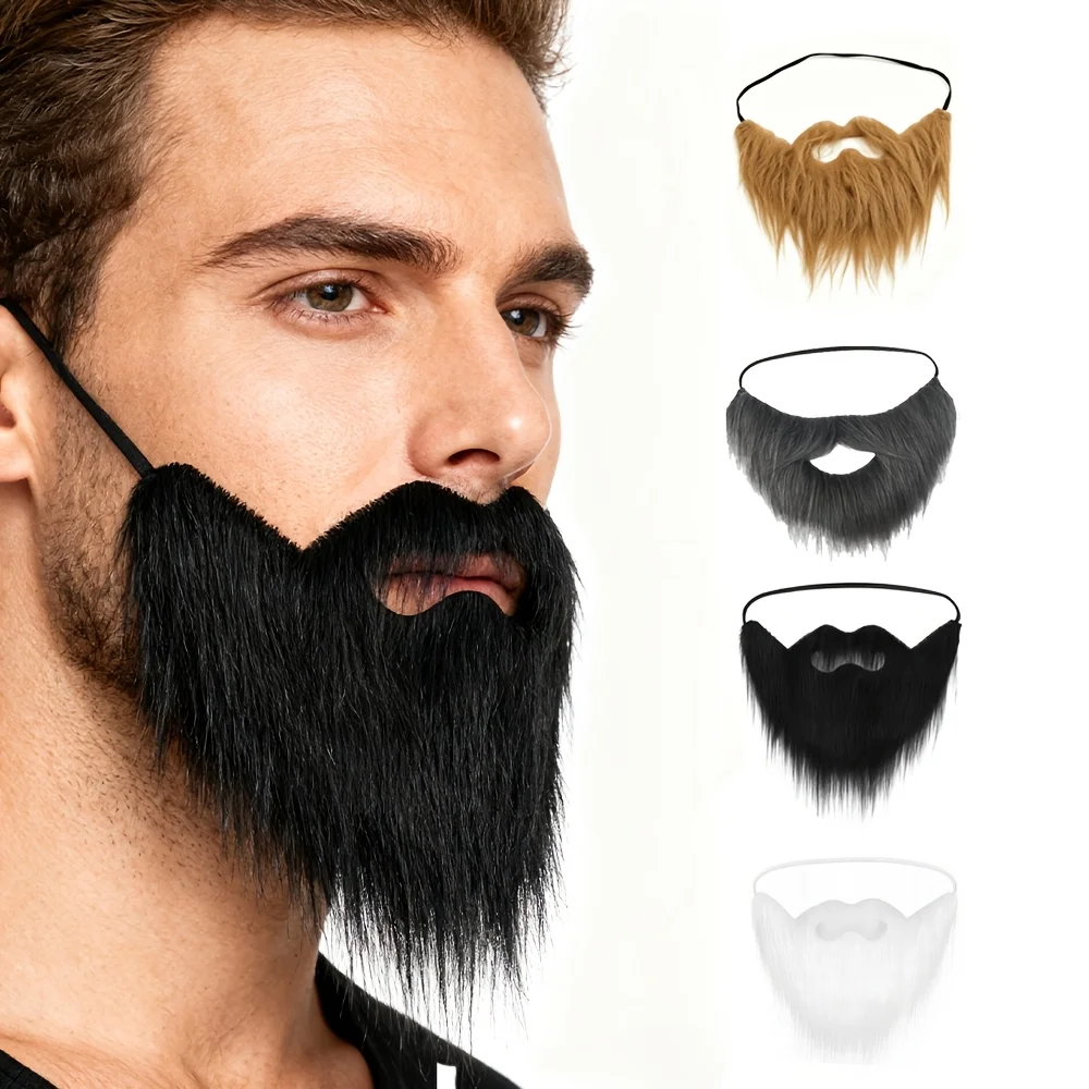 Clip-On Mustache,Realistic  Beard with Adhesive Clip-On,for Costume Parties Cosplay Themed Event Role Play Christmas Performance