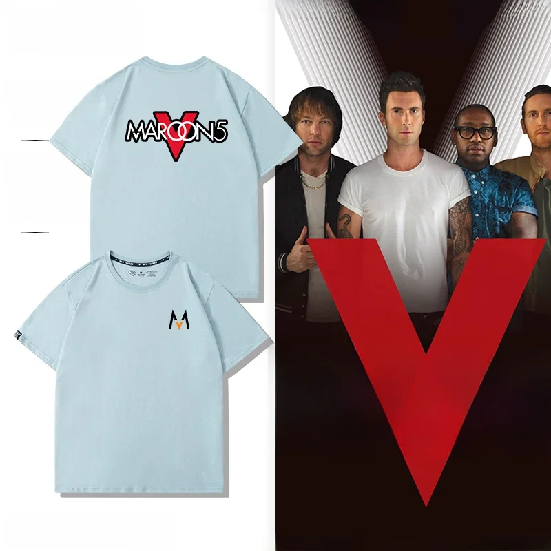 

Мужская летняя хлопковая футболка Maroon5 Magic Red Band, новая, дышащая, легкая, с круглым вырезом, базовый слой