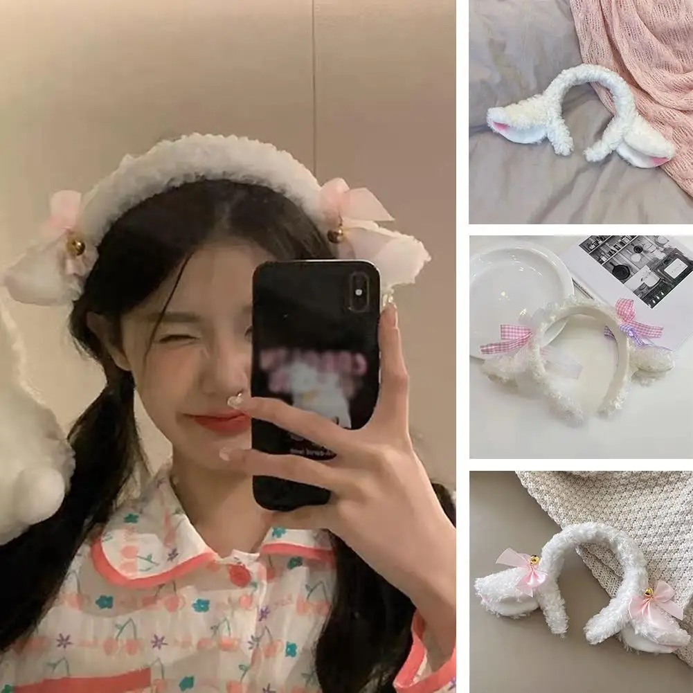 

Vintage Cute Fluffy Lamb Hair Hoop Plush Animal Ears Headdress Cartoon Washing Face Headband Anti-slip Animal Hair Accessories