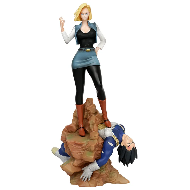 

25cm Anime Dragon Ball Z Figures Android 18 Vs Vegeta Figure Android 18 Gk Statue Action Figurine Model Pvc Doll Toys Gift