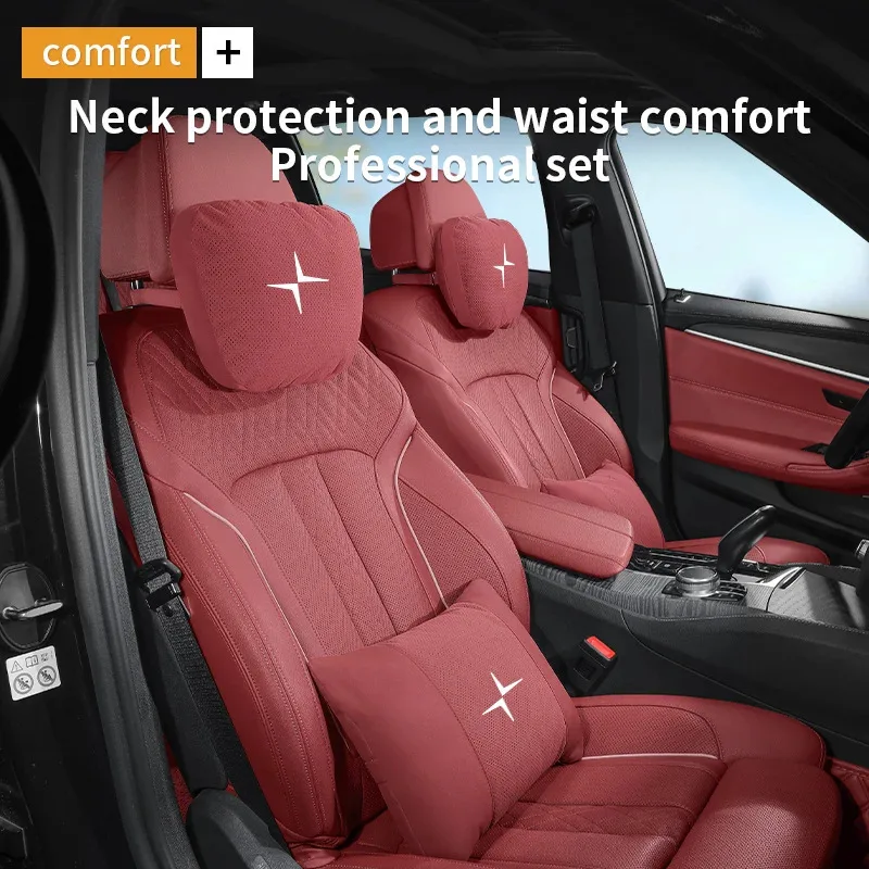 Car Headrest Neck Support Seat Lumbar Cushion Neck Pillow For Volvo Polestar Polestar1 2 3 4 5 6 2019-2024 Synergy Accessories