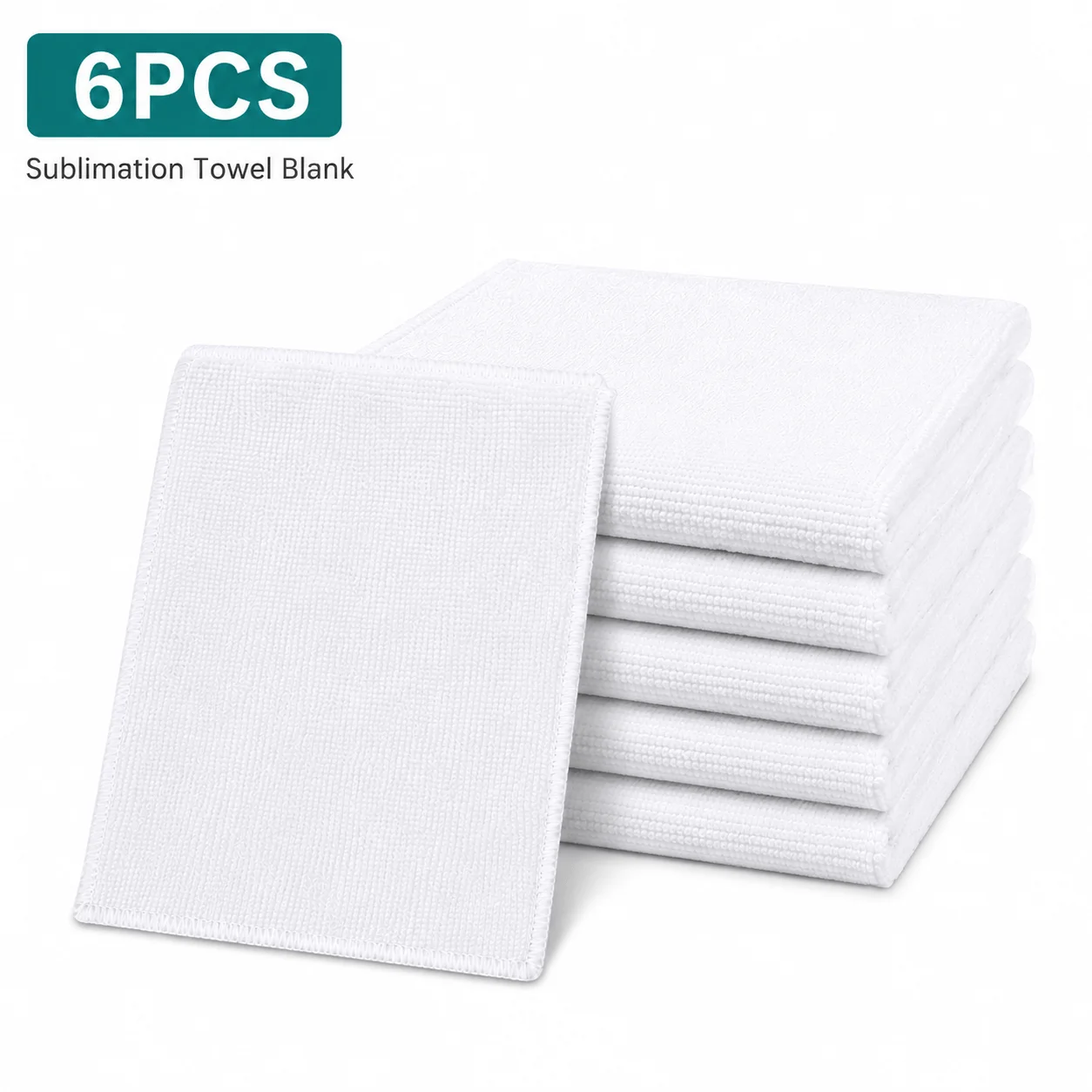 6Pcs White Towel Blanks, Microfiber Transfer Towels, 30 x 30cm or 40 x 60cm, Cleaning Cloths for Kitchen, Bathroom & DIY Crafts