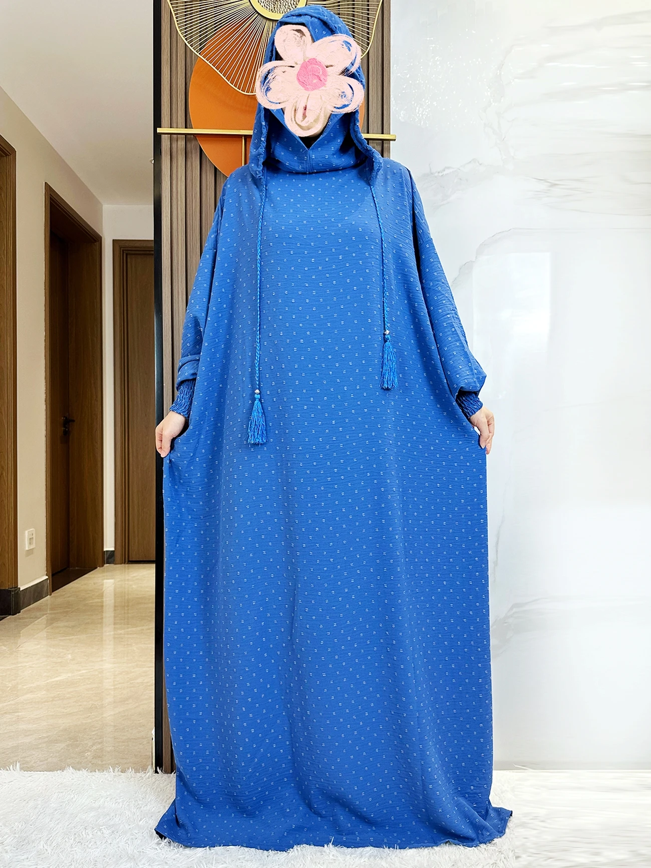 New 2024 Ramadan Muslim Double Hat Abaya Dubai Turkey Islam Prayer Garment Solid Color Soft Fabric Dress Islam Women Kaftan
