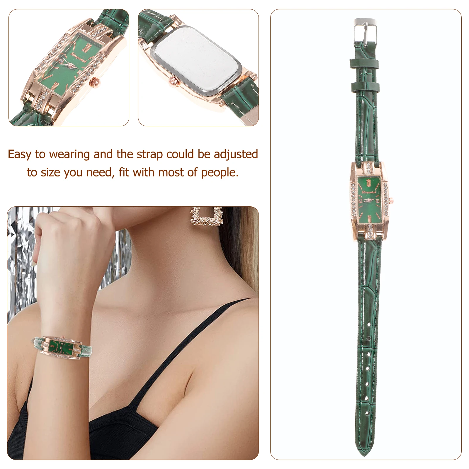 

Quartz Watches Women Ladies Watch Roman Numeral Wristb Glass Adjustable Strap Practical Daily School Parties Gifts