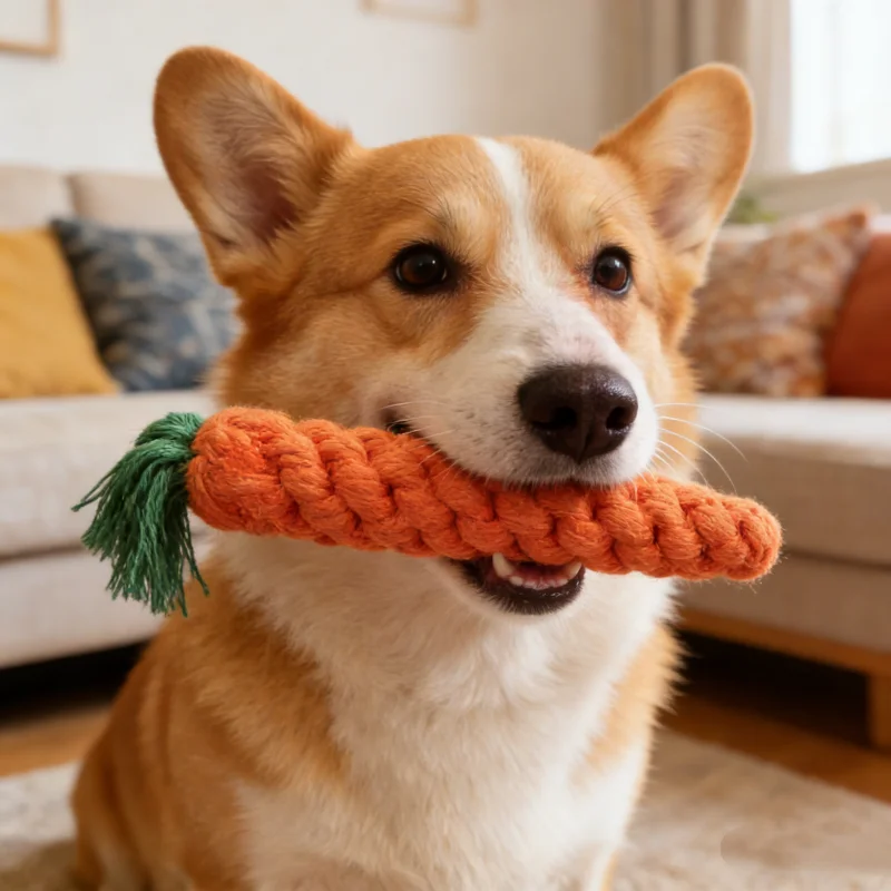Carrot Dog Chew Rope Toy Safe  - Pet Dental Chew Toy review and price