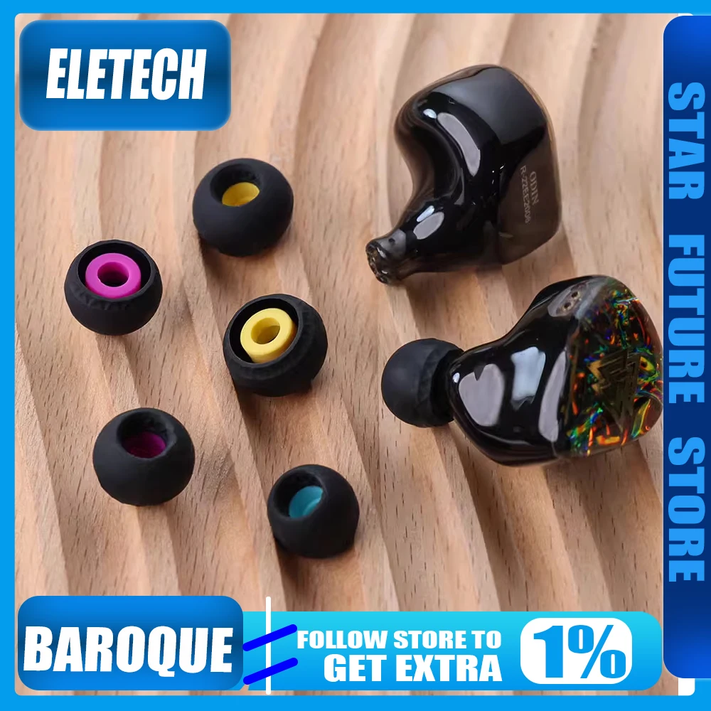 Almohadillas Zuno de silicona transparente para escenario barroco, auriculares Eletech, auriculares para HiFi Ie900 AZ80 XM5 para Eletech barroco
