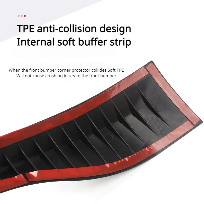 Striscia Anti-collisione paraurti anteriore per Tesla Model Y barra anteriore angolo Crash Cover protettiva TPE Trim accessori auto 2021-2023