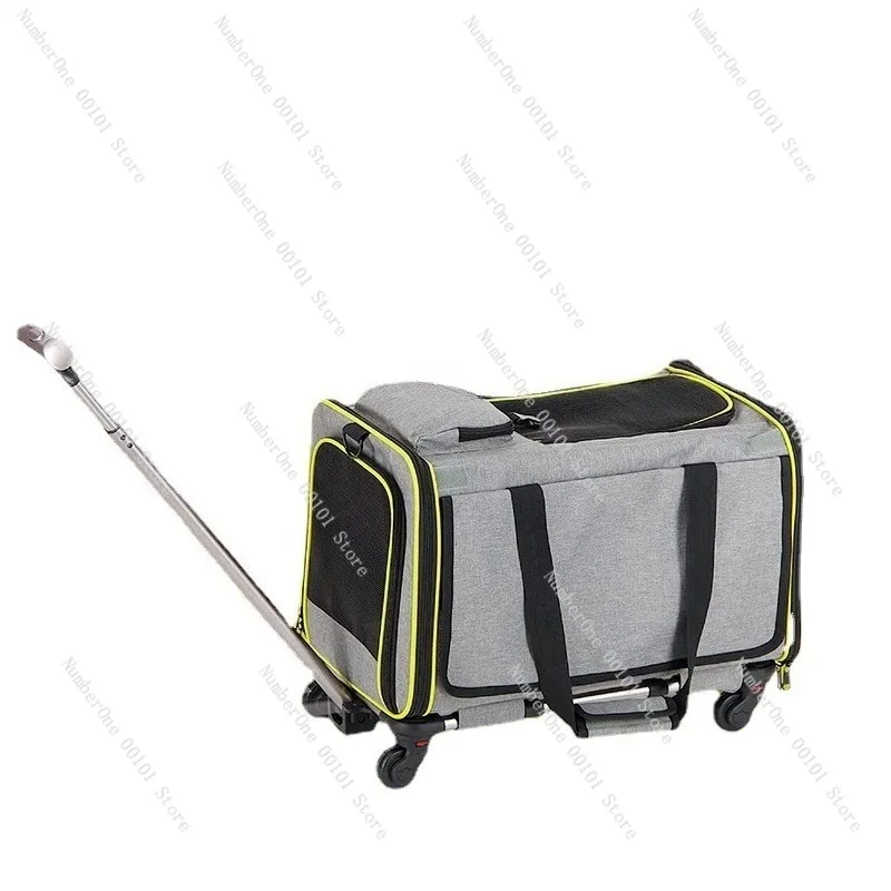 

Aviation License Pulley Pull Rod Pet Backpack, Detachable Base, Extendable Handle, Soft Wool Bed, Foldable Pet Carrier