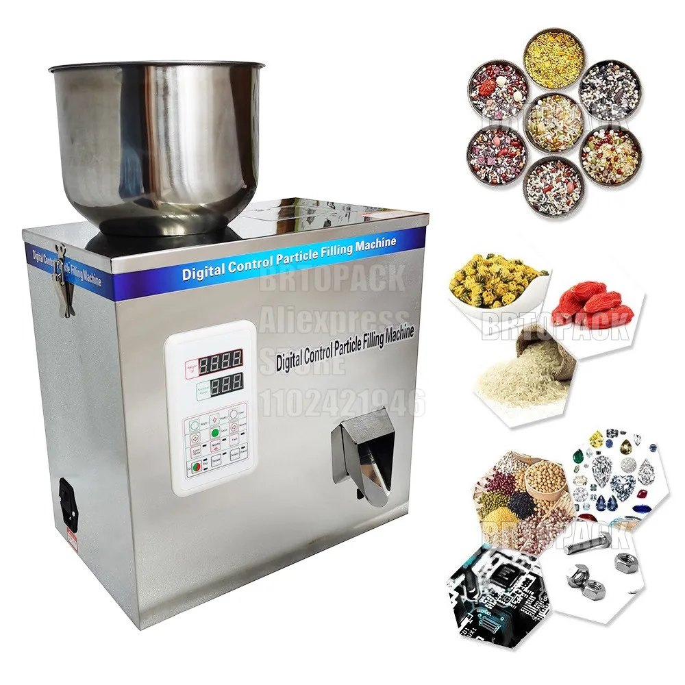 200G Small Desktop Powder Weighing Filling Machine Semi Automatic Granules Coffee Beans Spice Pouch Packing Machine Quantitative