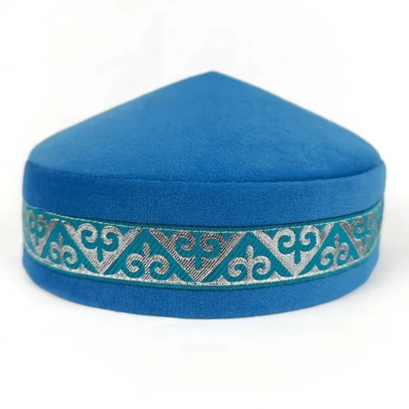

Kazakh Style Hat Xinjiang Embroidered Hat Ethnic Minority Hat Uyghur Handmade Cross Embroider Cap Spring Folk Dance Accessory