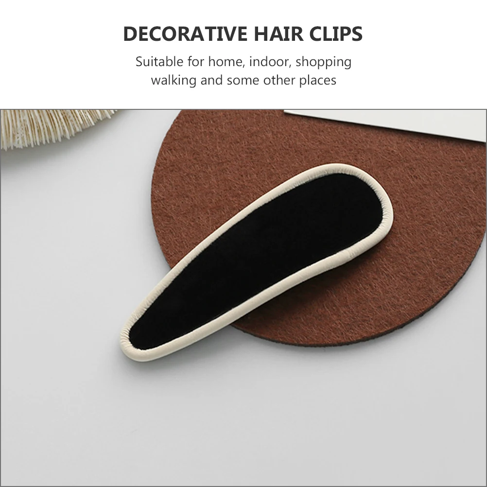 

4pcs Pu Hair Clips Retro Large Elegant Decorative Female Simple Barrettes For Women Fashionable Hairpin Hair Accessories