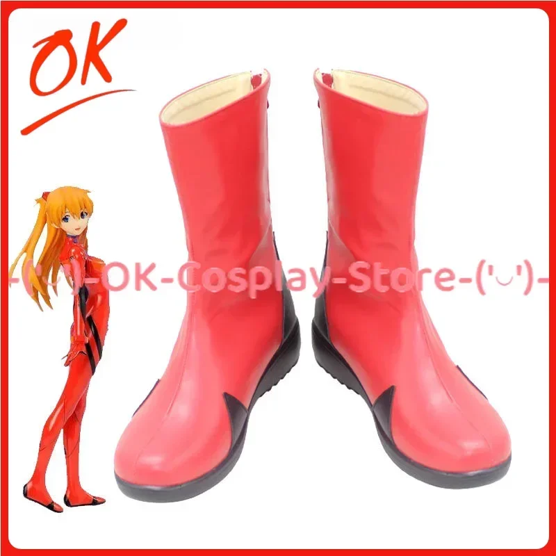 

[Customized] EVA Asuka Cosplay Shoes Anime Game Roleplay Costume Prop Halloween Carnival Holiday Party PU Leather Boots