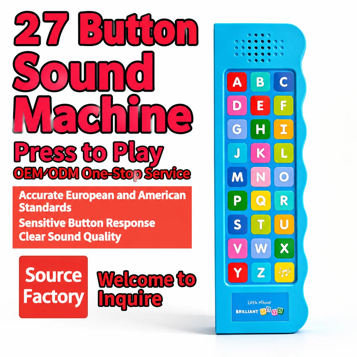 27 Keys Kids Early Education Sound Book Press-Button Audio Module Talking Book Sound Box for Children Learning Toy