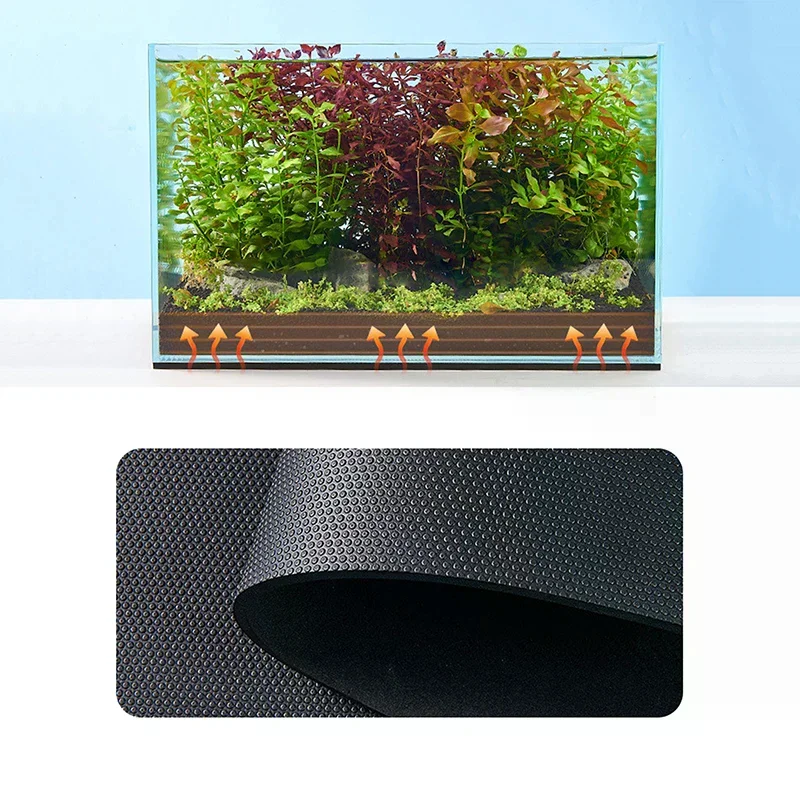 Turtle Tank Anti-Slip Mat, Aquarium Shock Absorption Feature, Thickened Insulation, Black Landscape Padding