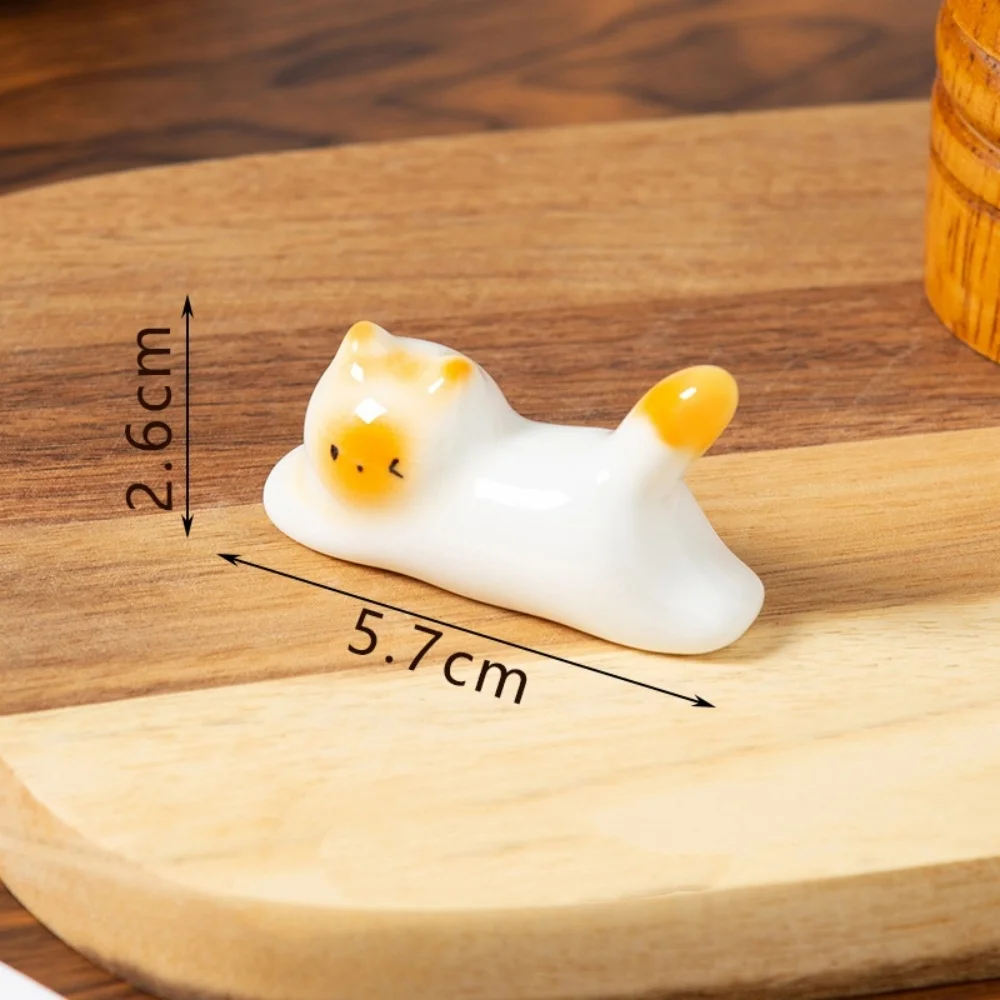 Shaped Chopstick Rack Unique Ceramic Chopstick Rest Siamese Mini Figurine Underglaze Cute Tableware Rest For Table Decoration