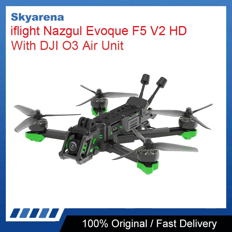 

iflight Nazgul Evoque F5 V2 HD 5inch 6S FPV Drone BNF F5X F5D（Squashed-X or DC Geometry）with GPS module/ O3 Air Unit for FPV