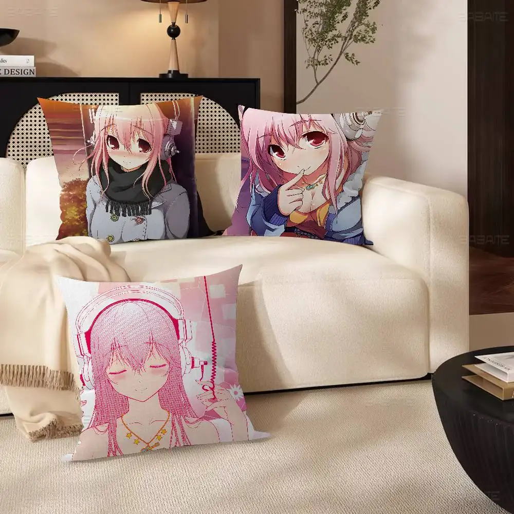 Anime S-Super S-Sonico Musical Girl pillow cover sofa cushion cover home room decoration children gift