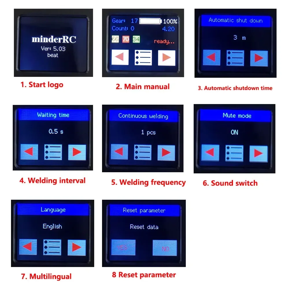 MinderRC DH50 Touch Screen Portable Spot Welder For Max 0.2mm Nickel Strip Spot Welding Machine 18650 21700 5000mAh Lipo Include