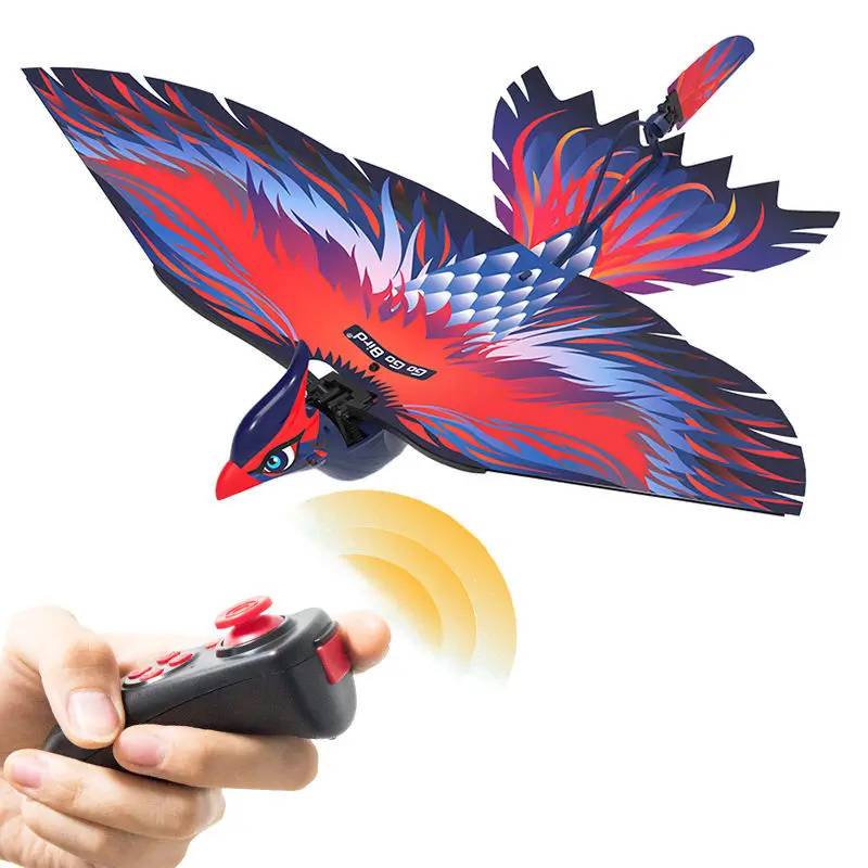 RC Bird Remote Control Animal RC Drone Flying In Sky Electronic Bird Pet Toys With Sound LED Light Electric Animal Pet Kids Gift