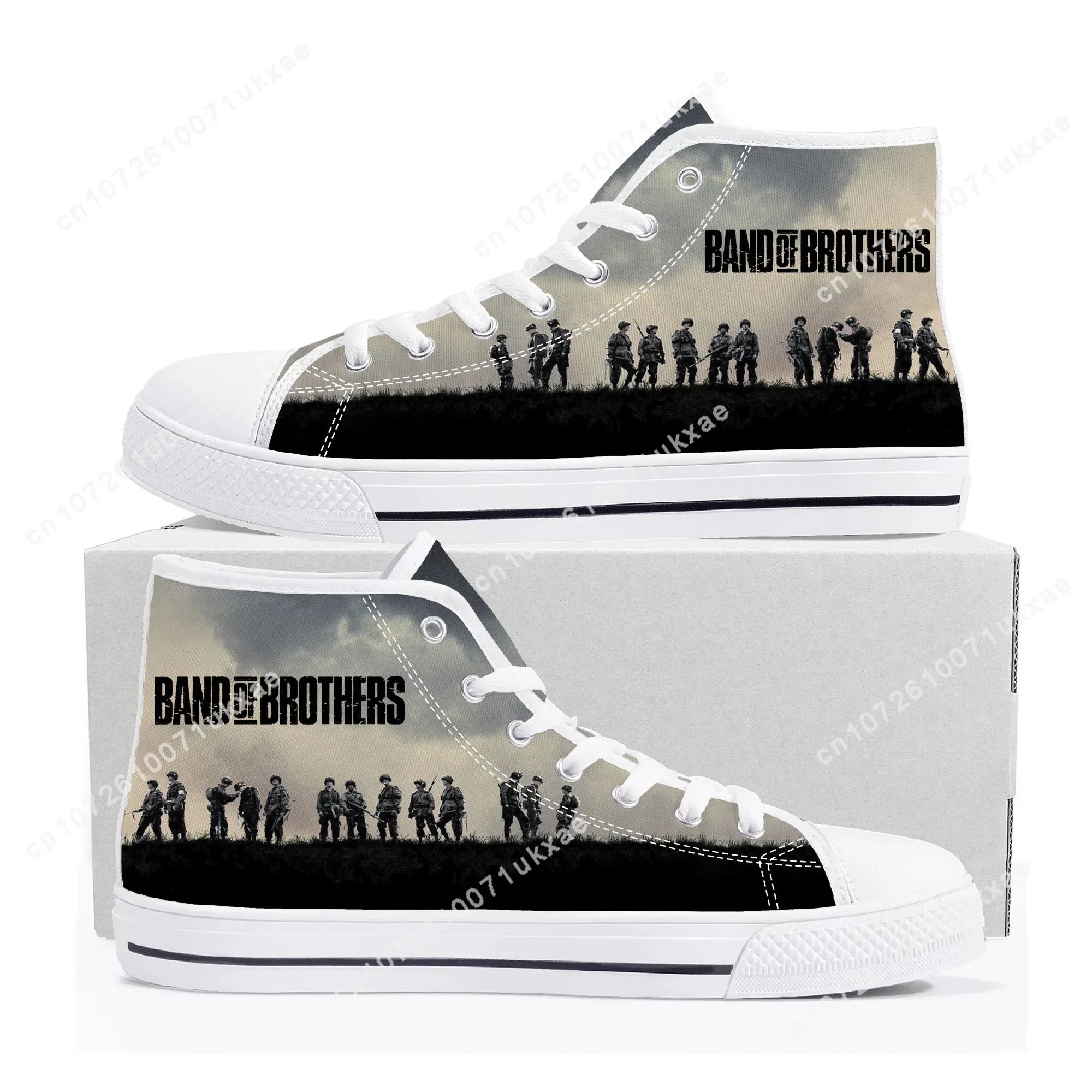 Band of Brothers High Top Sneakers Mens Womens Teenager Easy Company High Quality Canvas Sneaker Casual shoe Custom Made Shoes