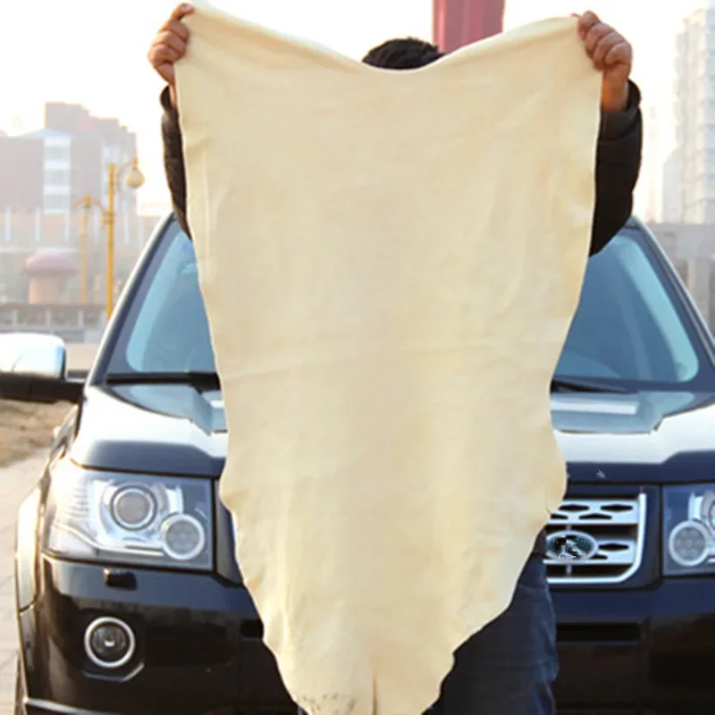 Toalhas de lavagem de carro super absorventes de camurça muti-tamanho, pano de limpeza de carro de couro de camurça natural, toalha de secagem