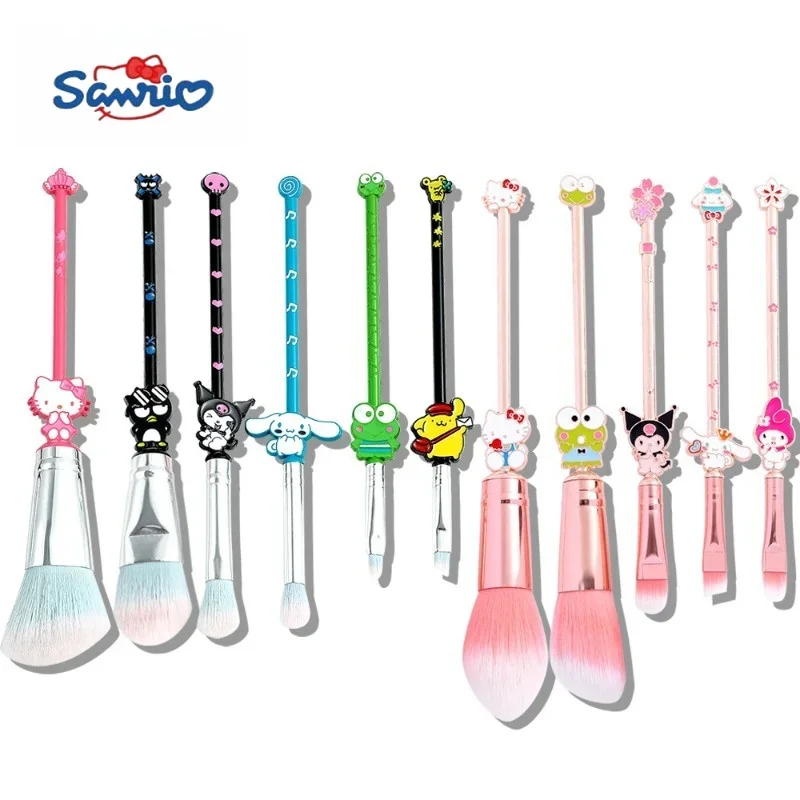

Sanrio All-Stars Кисть для макияжа Hello Kitty Kuromi Тени для век Подводка для глаз Рассыпчатая кисть для пудры Мультяшный милый женский косметический набор Подарочный