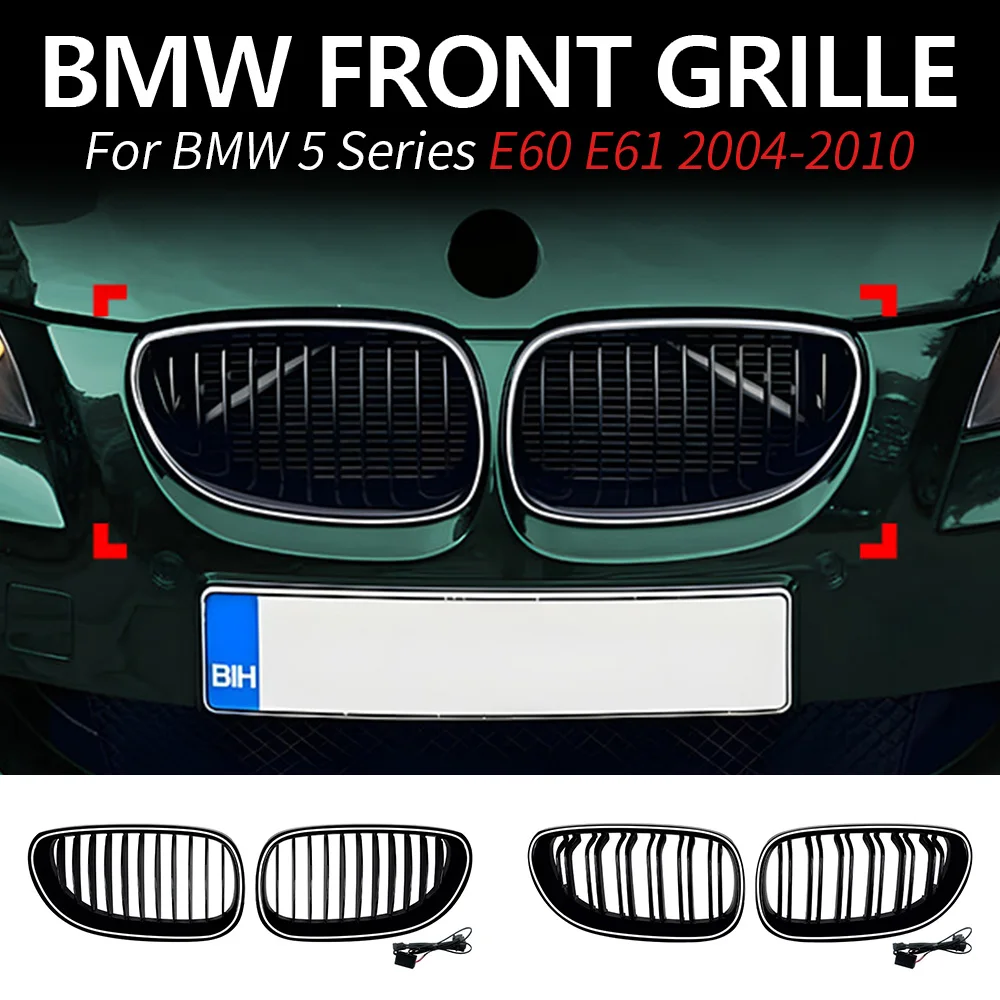 

LED Front Grille For BMW 5 Series E60 E61 2004-2010 Vertical Line LED Light Strip Mesh Body Ktis Upgrade Car Update Accessories