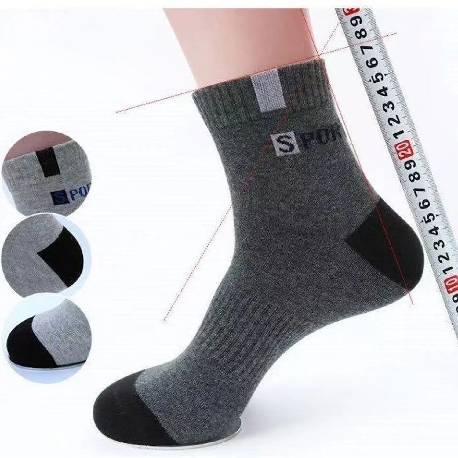 5 pares de calcetines deportivos para hombre, transpirables, suaves, con letras, zapatillas de deporte a la moda, medias de tubo medio de alta elasticidad, toalla Sox para correr en verano