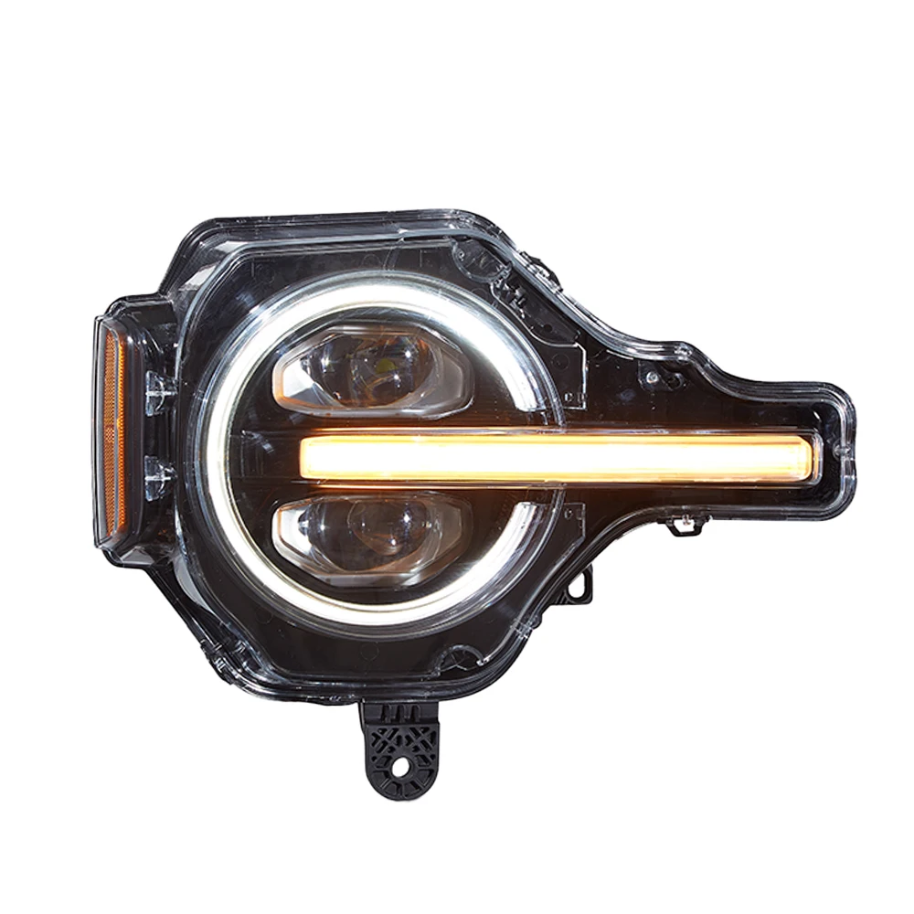 

Автомобильные передние фонари для Ford Bronco 2021-2024, светодиодные автомобильные фары в сборе, обновление, высокое качество, 2 линзы проектора, автомобильные аксессуары