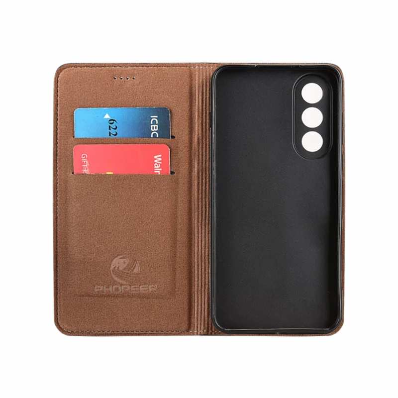 ل OnePlus Nord 5 CE5 5G حافظة الوجه نمط الشبكة غطاء مغناطيسي فاخر جلد البقر جلد طبيعي محفظة جيب للبطاقات يغطي #2