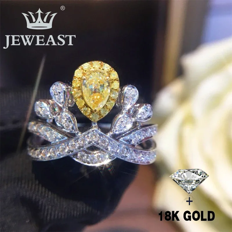 Natural Diamond 18K Gold Pure Gold Ring Beautiful Gemstone Ring Good Upscale Trendy Classic Party Fine Jewelry Hot Sell New 2025