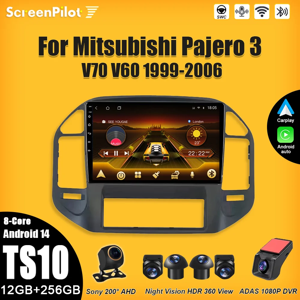 

Android 15 For Mitsubishi Pajero 3 V70 V60 1999-2006 Multimedia Video Player GPS Navigation Wireless Android Auto 8 Core Wifi 5G
