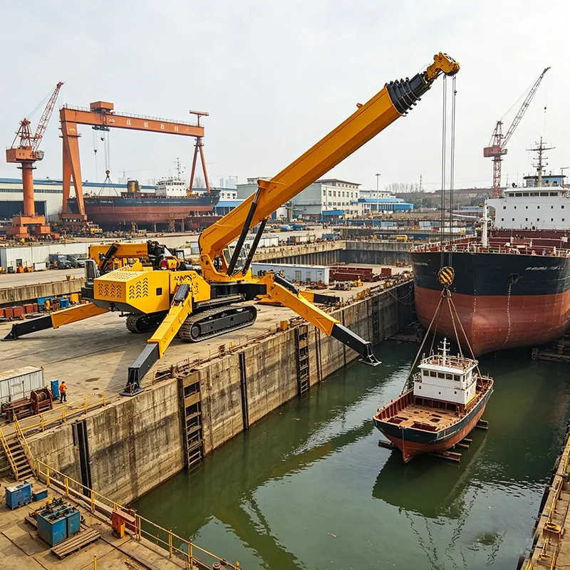 Customized 3Ton Diesel Spider Crane Hydraulic Crawler Telescopic Arm 360Degree Rotation Stable for Glass Installation Projects
