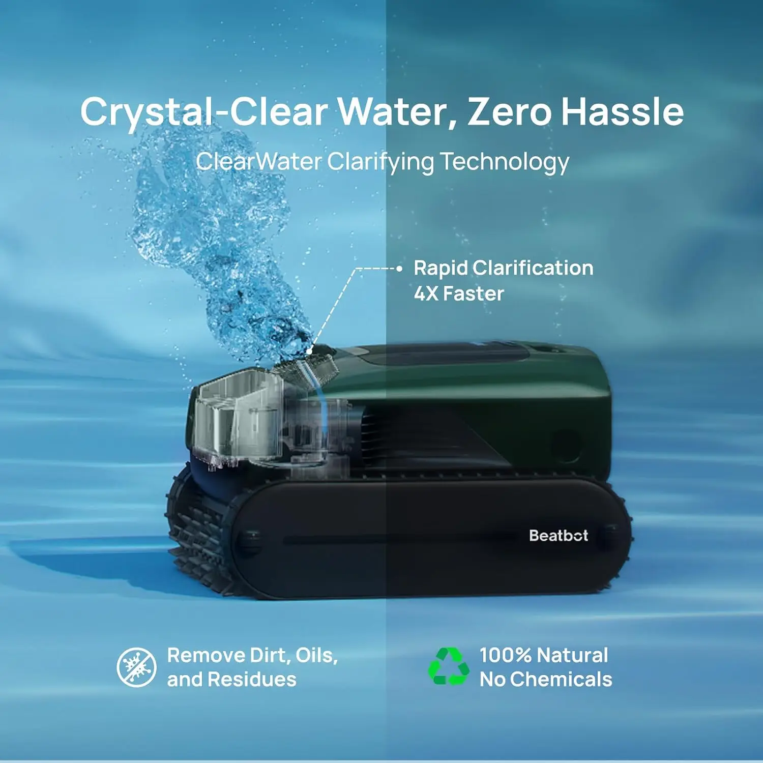 Beatbot AquaSense 2 Pro Robotic Pool Cleaner, Automatic Surface Parking, One-Click Retrieval, APP Control, 5-in-1 Cleaning
