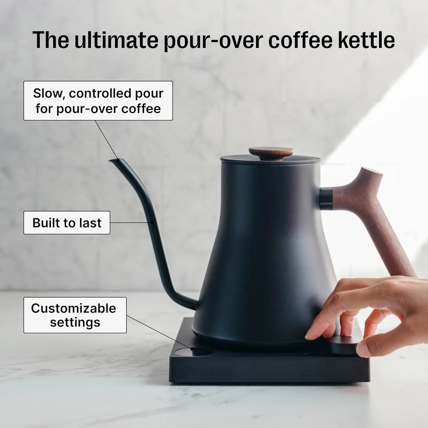 Stagg EKG Pro Electric Gooseneck Kettle - Pour-Over Coffee and Tea, Quick Heating, Precise Temperature Control, Scheduling, Buil