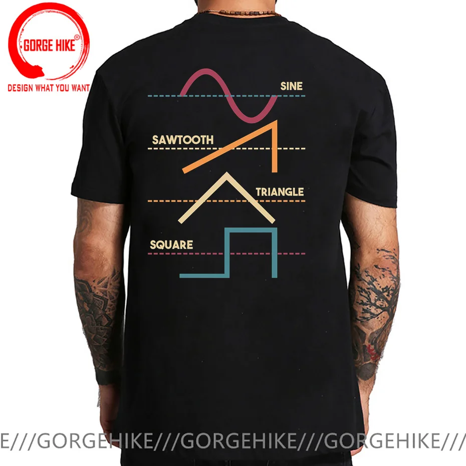 Vintage Analog Synthesizer T Shirt Synth Nerd Mathematical Graphics T-Shirt Modular Synthesizer Analog Waveform Leisure TeeShirt