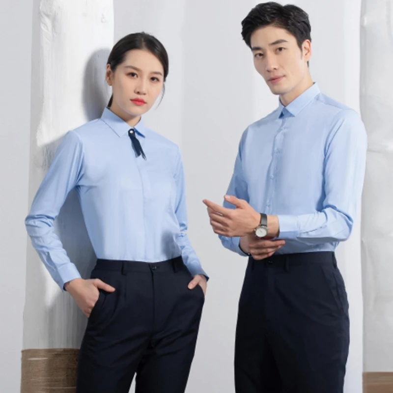 8XL Work Shirt High-end Bamboo Long Sleeve Shirt for Men & Women Shirts Long Sleeve Couple Shirt Woman Short Sleeve Shirts Men