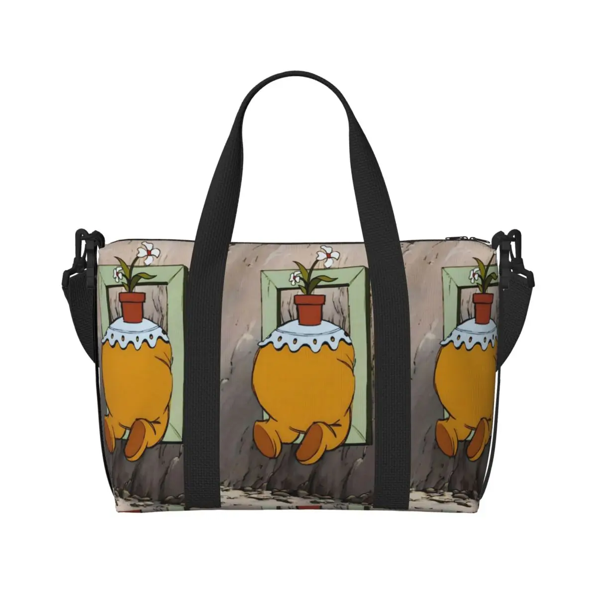 Custom W-Winnie The Pooh Beach Tote Bag for Women Extra Large Gym Carry On Travel Shopping Bags