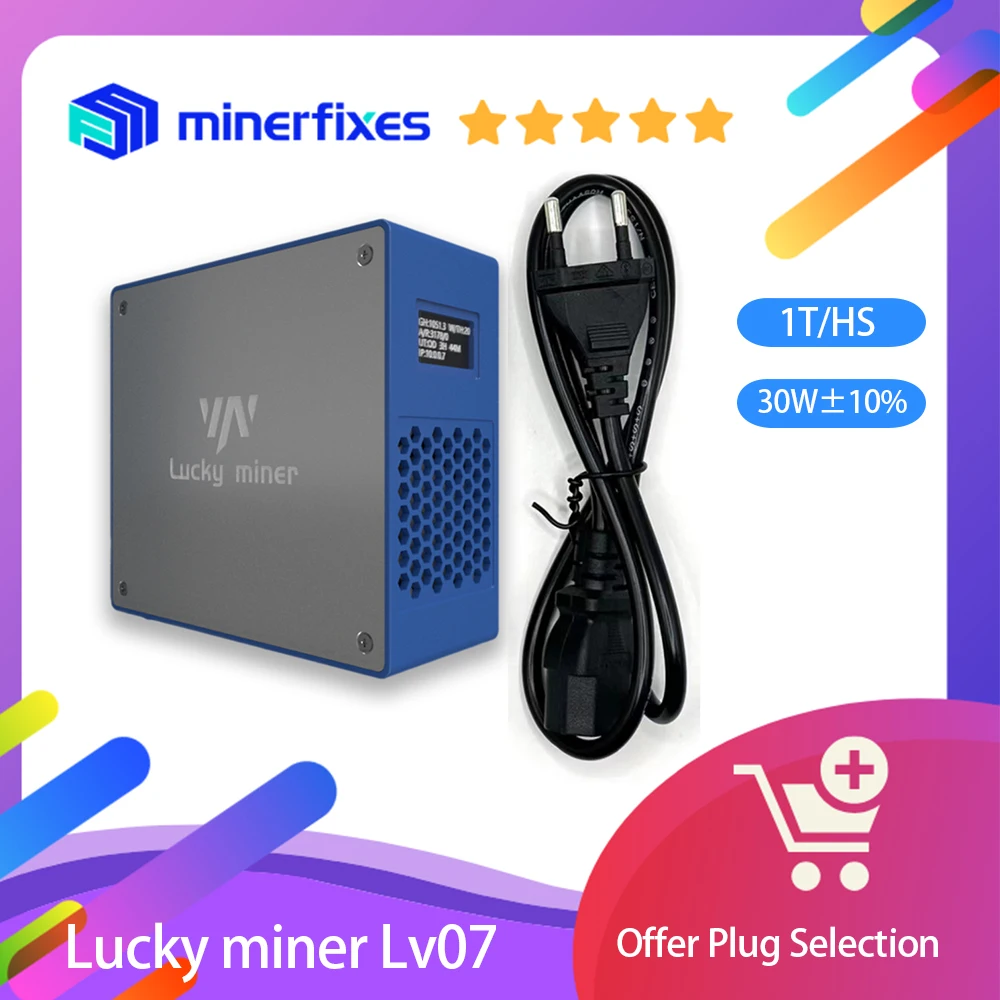 

Lucky miner v7 WIFI Bitcoin Miner 1TH/S 30W LV07 BM1366 SHA256 Home Silent crypto miner BTC miner machine solo miner