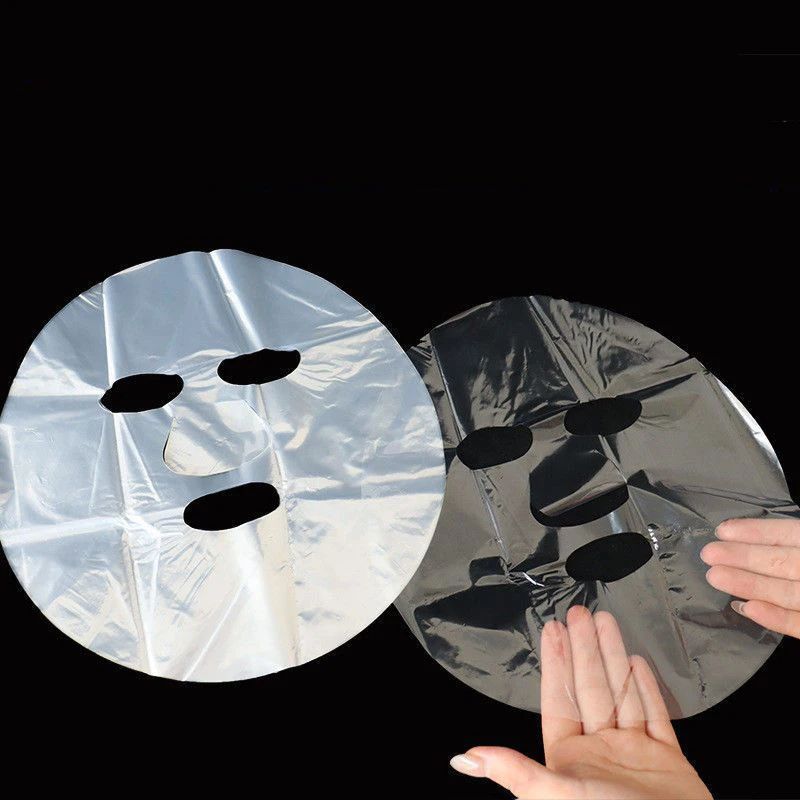 Kits desechables de película plástica para la cara, envoltura DIY de cara completa, herramienta saludable de belleza Facial, máscara limpiadora, máscaras de PE transparentes de papel