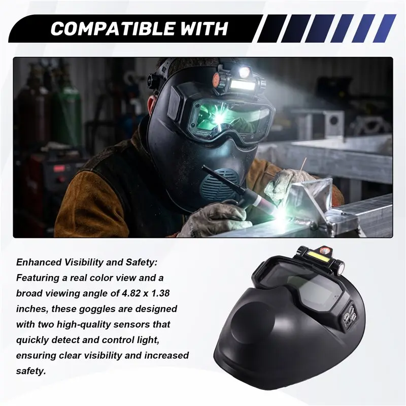 AB34-Welding Glasses With Welder Mask Wide Rang Shade 4/5-9/9-13 For TIG MIG ARC Plasma Cutting